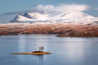 Ben Loyal Loch Meadie in Winter Sutherland, Scotland.