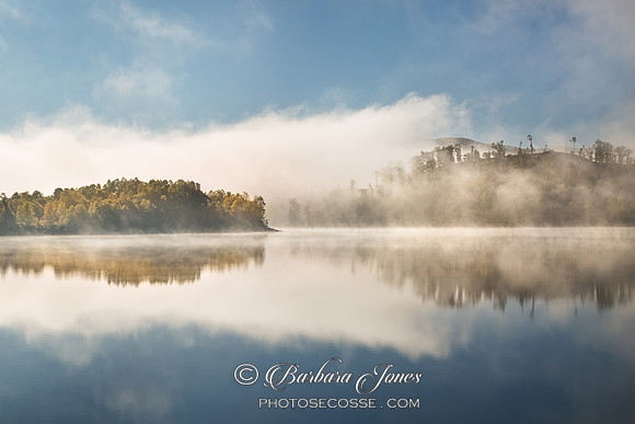 Loch Garry. Mist on the Loch in Autumn. Scotland.