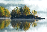 Loch Garry Autumn Mists Glen Garry Scotland.