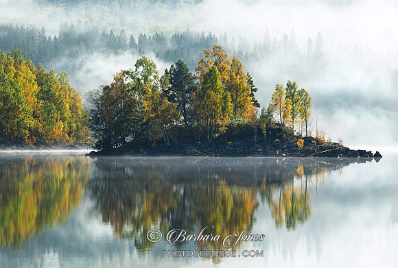 Loch Garry Autumn Mists Glen Garry Scotland.