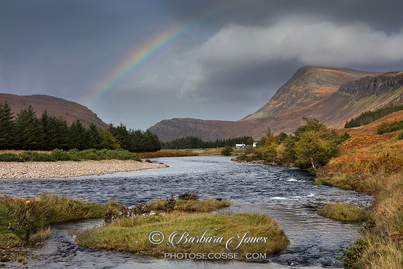 Ben Hope Strathmore River Rainbow Sutherland, Scotland.