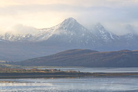 Ben Loyal from Skinnet. Morning mist. Sutherland. Scotland.