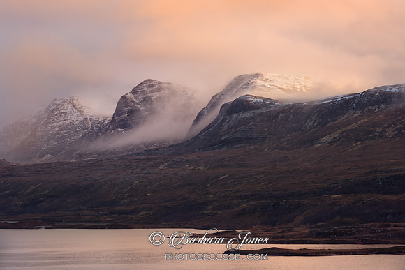 Loch Bad a' Ghaill. Winter Sunset. Coigach. Scotland.