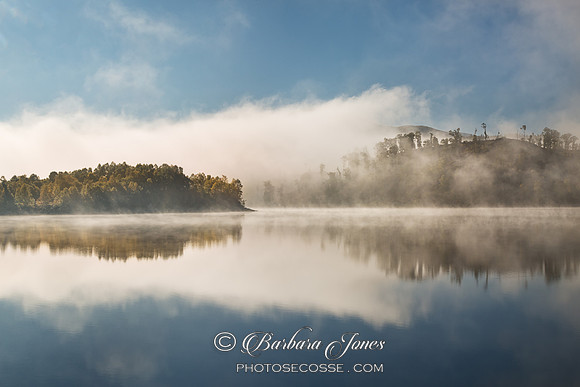 Loch Garry. Mist on the Loch in Autumn. Scotland.