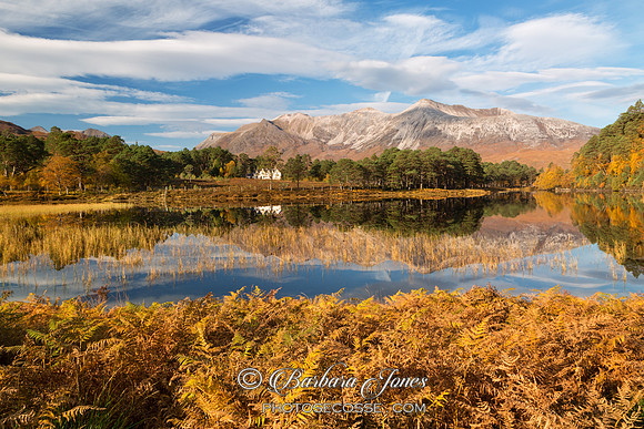 Torridon. Beinn Eighe reflection in Loch Coulin. Wester Ross. Scotland.