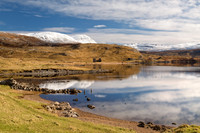 Assynt Reflections. View to Calda House and Conival. Scotland.