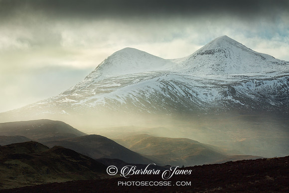Cul Mor Snowstorm Elphin Assynt  Scotland.