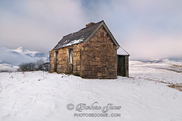 Cul Mor and Suilven from Elphin. Morning Mists Winter.. Assynt. Scotland.
