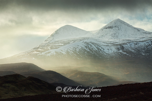 Cul Mor Snowstorm. Elphin. Assynt. Scotland.
