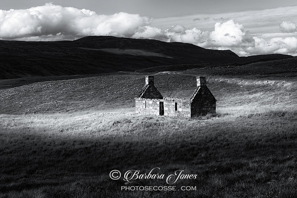 Strathmore Abandoned Cottage Allnabad Sutherland Scotland MONO