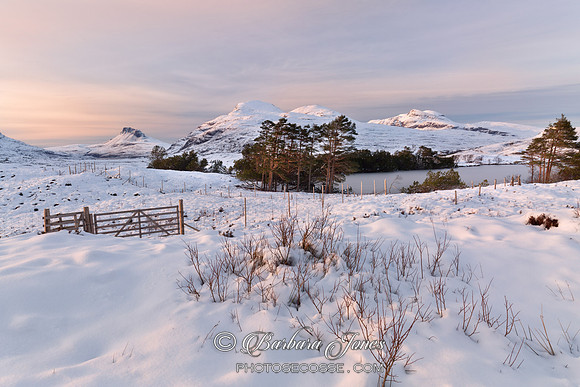 A Winter Scene from Drumrunie. Inverpolly Hills.  Scotland.