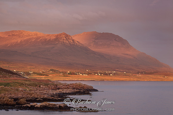 Achiltibuie from Polbain at Sunset. Coigach. North West Geopark. Scotland.