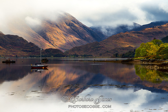 Loch Duich misty vignette . Kintail. Scotland.
