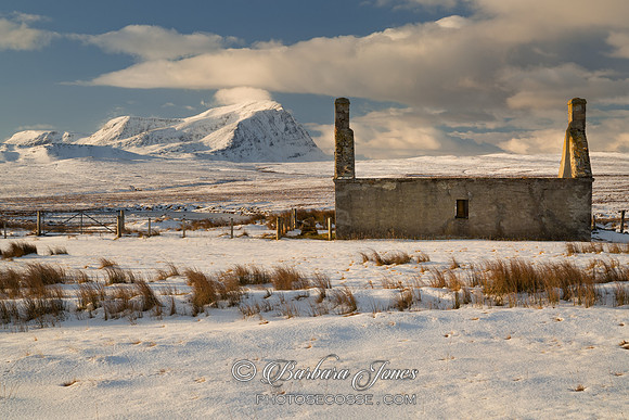 Ben Hope Moine House in  Winter NC500, Scotland.