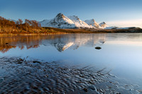 Ben Loyal. Lochan Hakel. Evening Sun. Winter. Tongue. Sutherland. Scotland.