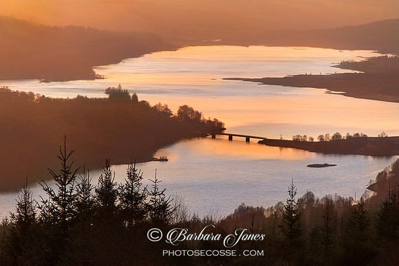 Loch Garry Sunset Glow Scottish Highlands