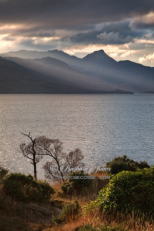 Glen Garry Sunbeams. Sgurr na Ciche. Loch Quoich.Scotland.