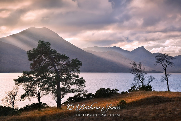 Glen Garry Sunbeams in Autumn Scottish Highlands