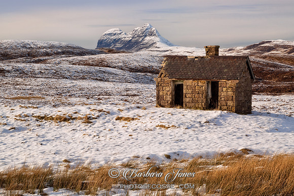 Suilven from Elphin in Winter Assynt  Scotland.