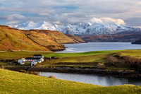 Gesto and The Cuillins in Winter, Skye Scotland.