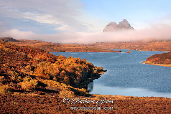 Suilven Autumn Mists Cam Loch Assynt Scotland