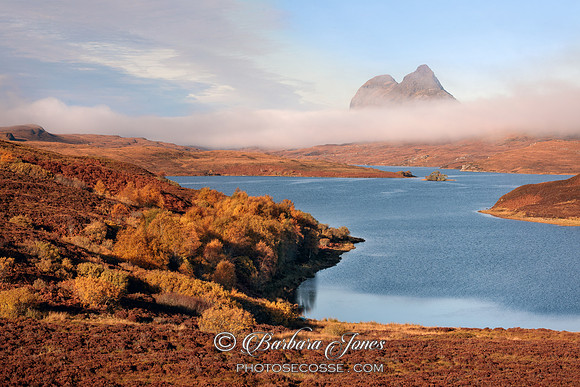 Suilven Autumn Mists Cam Loch Assynt Scotland