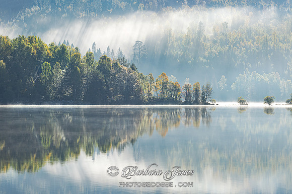 Loch Garry. Autumn Mists and Sunbeams. Glen Garry. Lochaber. Scotland.