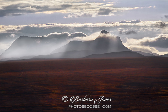 Stac Pollaidh Misty Morning in Spring. Coigach.  Scotland.