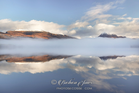 Loch Maree Slioch Misty Reflection Slattadale Scotland