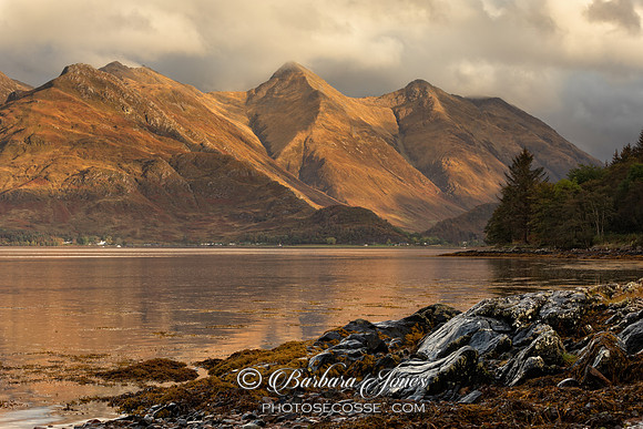 Five Sisters in the Rain, Loch Duich, Kintail. Scotland.