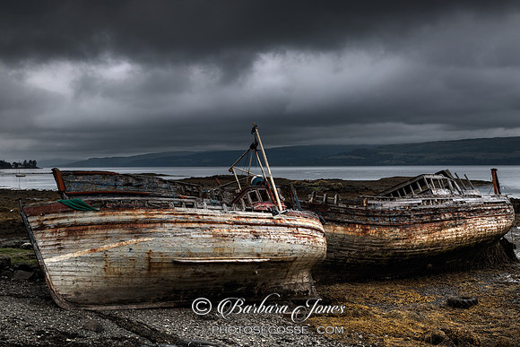 Abandoned Boats at Salen Isle of Mull. Scotland.