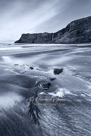 Talisker Cliff View in mono . Isle of Skye, Scotland.