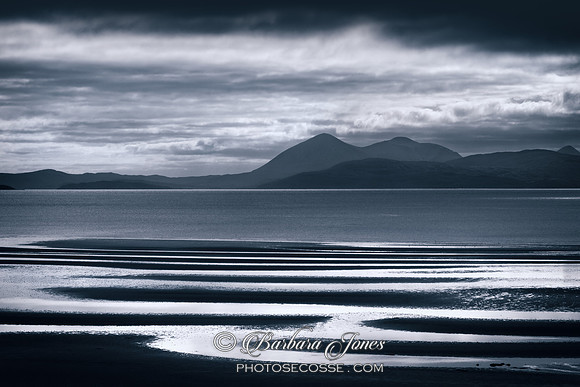 Applecross Bay. Mono. View to Isle of Skye. Scotland.