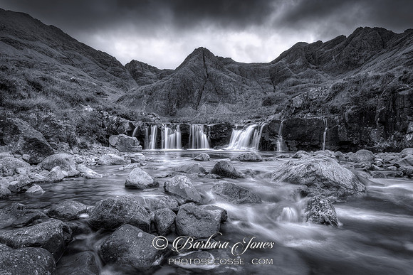 Fairy Pools Isle of Skye Scotland Monochrome