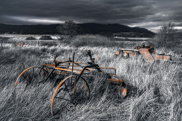Duirinish Crofting Fields. Abandoned Machinery . MONO. Lochalsh. Scotland.