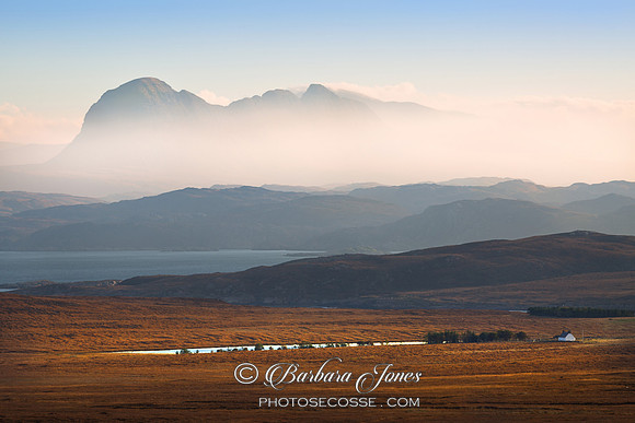 Suilven Early Morning Mist Coigach Scotland.
