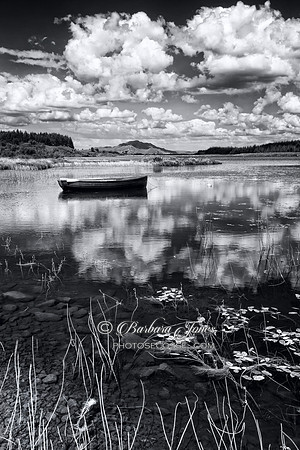 Loch Peallach and boat in Mono. Isle of Mull. Scotland.