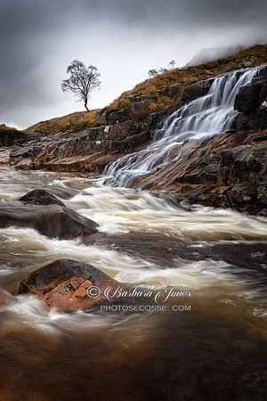 Glen Etive River Etive Waterfall #1,  Scotland.