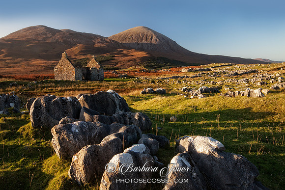 Quarry Ruin in Evening Light, Strath Suardal, Isle of Skye, Scotland.