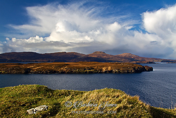 Oronsay Island. MacLeods Tables and clouds. Isle of Skye. Scotland.