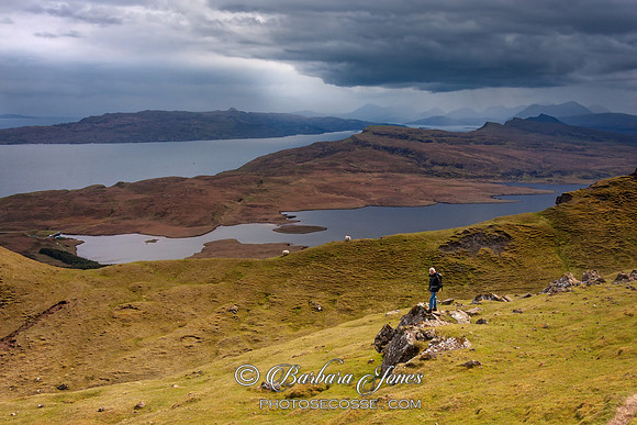 Old Man of Storr, view to Raasay and mainland. Trotternish. Isle of Skye. Scotland.