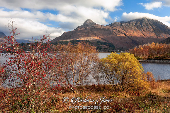 Pap of Glencoe in Autumn Loch Leven Scotland.