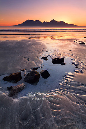 Laig Bay. Beach Pool at Sunset. Isle of Eigg. Small Isles. Scotland.