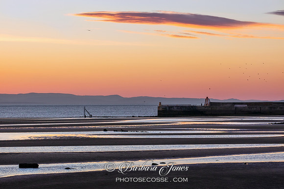 Burghead Breakwater Sunset Moray Scotland.