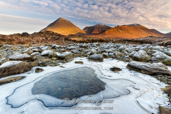 Red Cuillin and Ice Pool. Sligachan Isle of Skye Scotland.