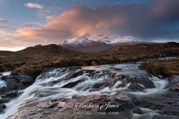 Sgurr Nan Gillean. River Sligachan Sunrise . Isle of Skye, Scotland.