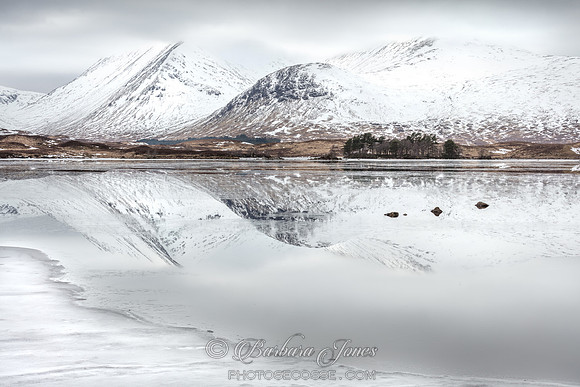 Blackmount in Winter, Lochan na h-Achlaise, Rannoch. Scotland.