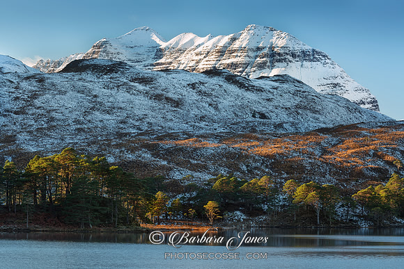 Liathach across Loch Clair Torridon, Wester Ross, Scotland.