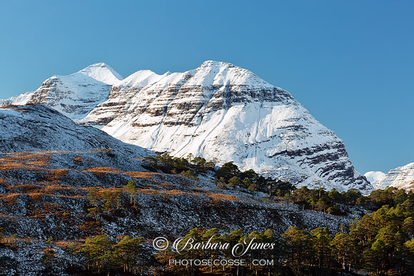 Liathach across Loch Clair.. Winter. Torridon. Wester Ross. Scotland.