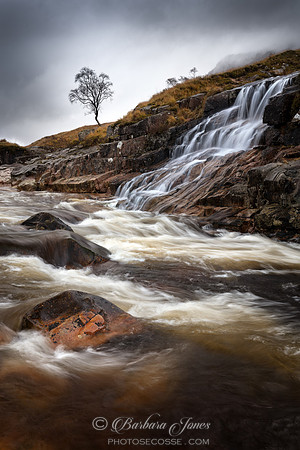 Glen Etive River Etive Waterfall #1,  Scotland.